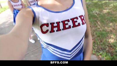 BFFS Cheerleaders Try Out Orgy Fucking on lovepornstars.com