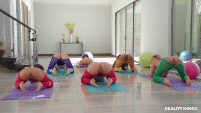 Never Have We Ever - group naked fit yoga workout with young lesbians on lovepornstars.com